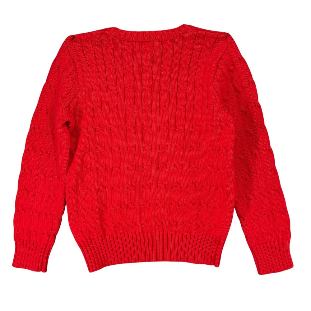 Vtg Polo Ralph Lauren Cable Knit Sweater Boys Size 6 Red 100% Cotton Pony Preppy - Picture 5 of 12
